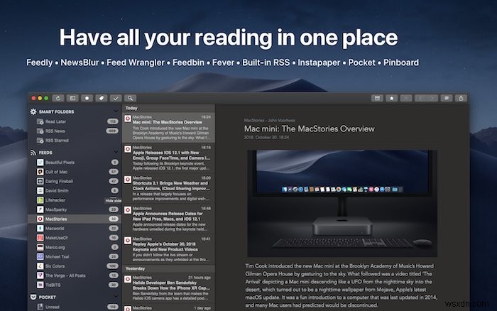MacOS के लिए सर्वश्रेष्ठ RSS रीडर ऐप्स में से 5 