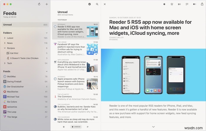 MacOS के लिए सर्वश्रेष्ठ RSS रीडर ऐप्स में से 5 