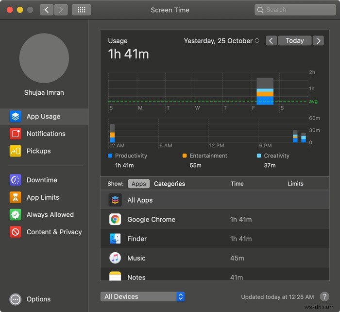 MacOS Catalina में स्क्रीन टाइम का उपयोग कैसे करें 