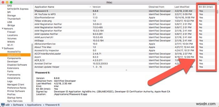 मैक में 32-बिट ऐप्स की जांच कैसे करें 