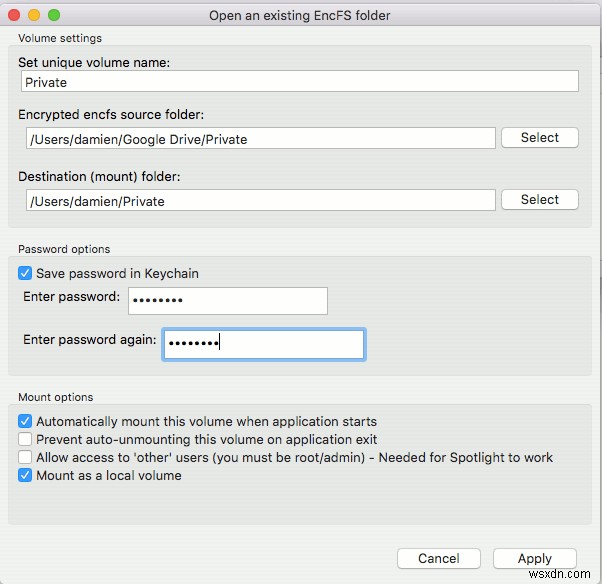EncFSGui के साथ Mac OS X में आसानी से एन्क्रिप्टेड फोल्डर बनाएं और माउंट करें 