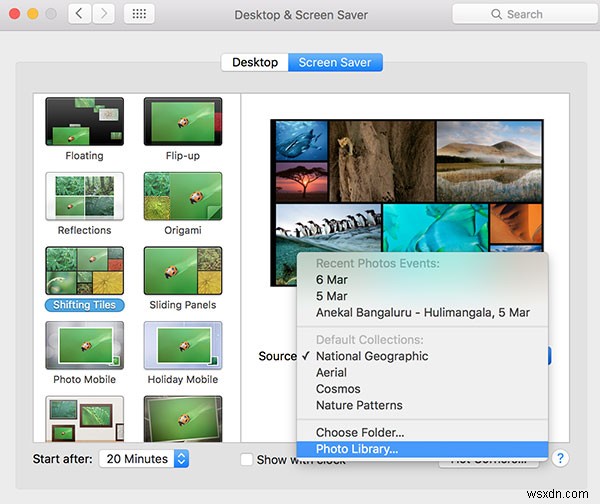 अपने मैक पर स्क्रीन सेवर के रूप में फोटो लाइब्रेरी कैसे सेट करें 
