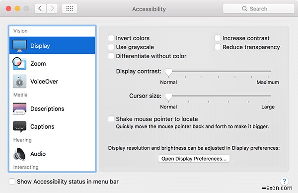 OS X El Capitan में कर्सर को बड़ा होने से कैसे रोकें? 