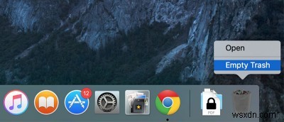 OS X El Capitan में ट्रैश को सुरक्षित रूप से कैसे खाली करें? 