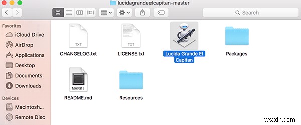 OS X El Capitan में डिफ़ॉल्ट फ़ॉन्ट को Lucida Grande में कैसे बदलें? 