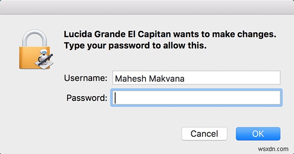 OS X El Capitan में डिफ़ॉल्ट फ़ॉन्ट को Lucida Grande में कैसे बदलें? 