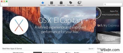 मैक ऐप स्टोर में OS X El Capitan अपडेट बैनर को कैसे छिपाएं? 