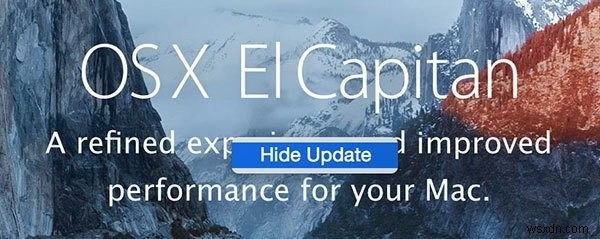 मैक ऐप स्टोर में OS X El Capitan अपडेट बैनर को कैसे छिपाएं? 