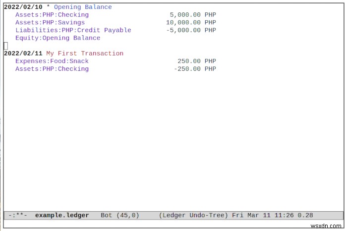 Emacs . में लेजर मोड के साथ अपने वित्त का प्रबंधन कैसे करें 