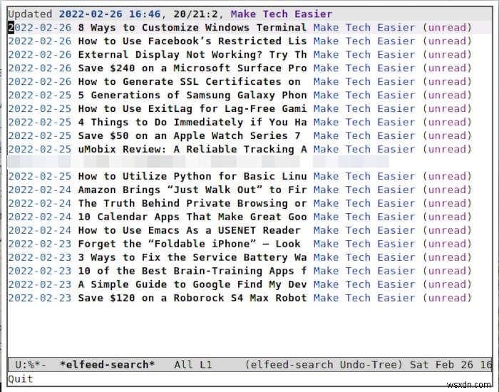 Elfeed के साथ RSS के लिए Emacs का उपयोग कैसे करें 