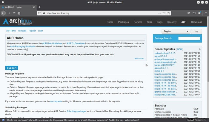 आर्क लिनक्स में AUR का उपयोग कैसे करें 