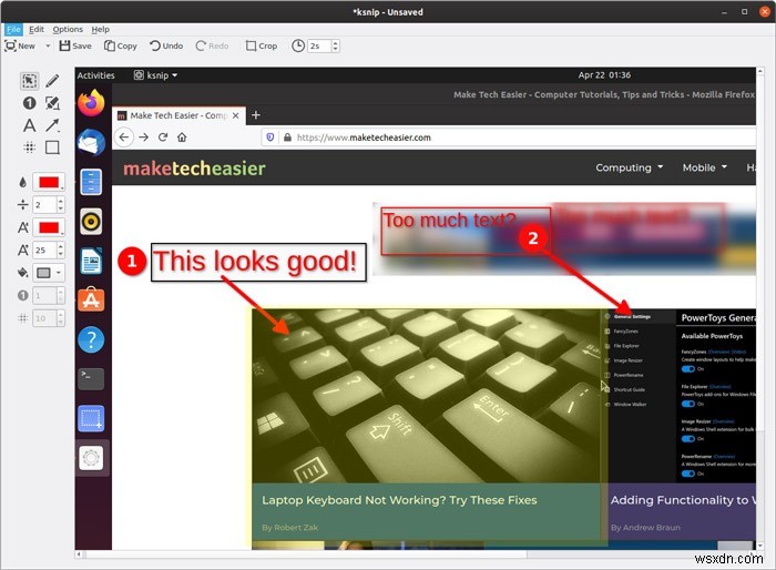 Linux में Ksnip के साथ स्क्रीनशॉट कैसे लें और एनोटेट कैसे करें 