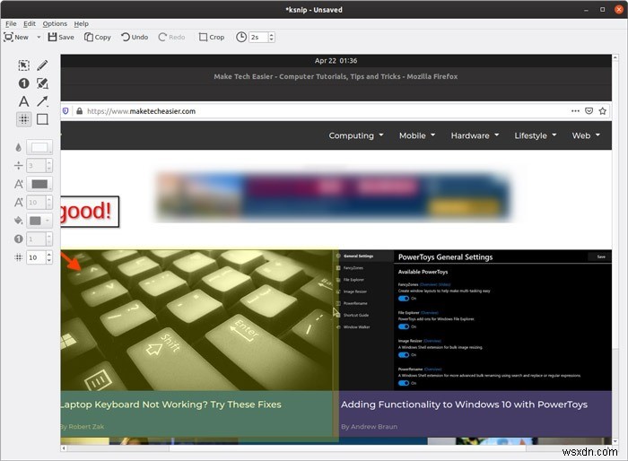Linux में Ksnip के साथ स्क्रीनशॉट कैसे लें और एनोटेट कैसे करें 