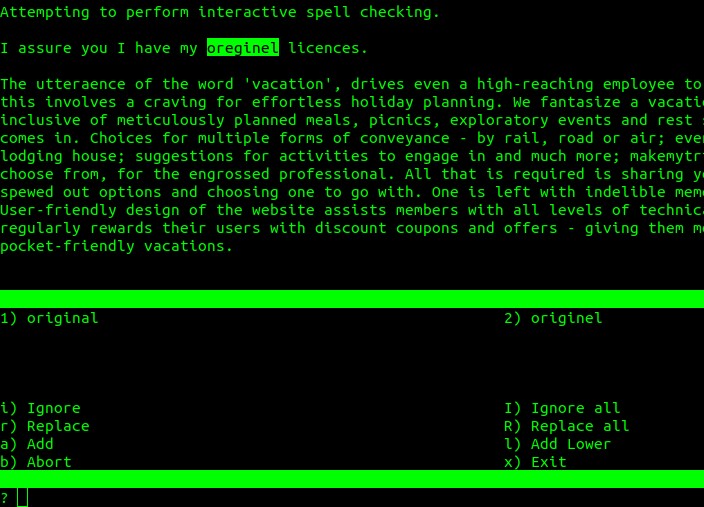 लिनक्स टर्मिनल में वर्तनी जांच कैसे करें 