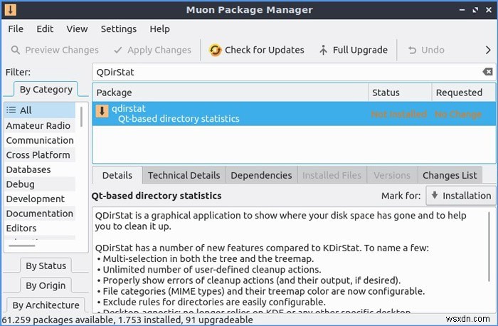 Linux में QDirStat के साथ हार्ड डिस्क संग्रहण का पता कैसे लगाएं और साफ करें 
