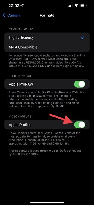 IPhone 13 Pro पर Prores वीडियो कैसे रिकॉर्ड करें 