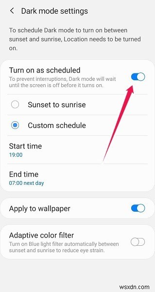 Android पर सूर्यास्त के समय सक्रिय करने के लिए डार्क मोड को कैसे शेड्यूल करें 