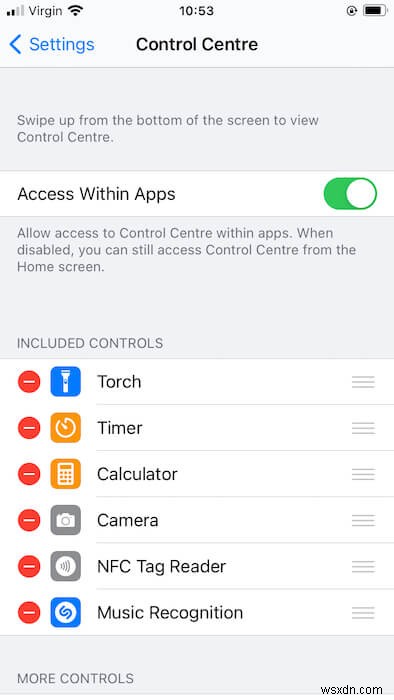 अपने iPhone के नियंत्रण केंद्र में शाज़म कैसे जोड़ें 