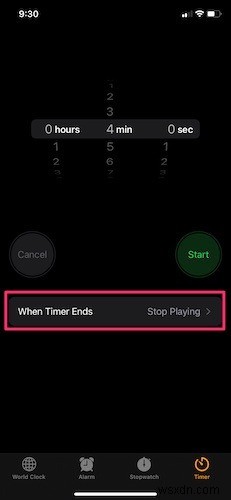 अपने iPhone पर संगीत स्लीप टाइमर कैसे सेट करें 