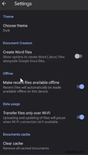 Android पर Google डॉक्स डार्क मोड कैसे सक्षम करें 