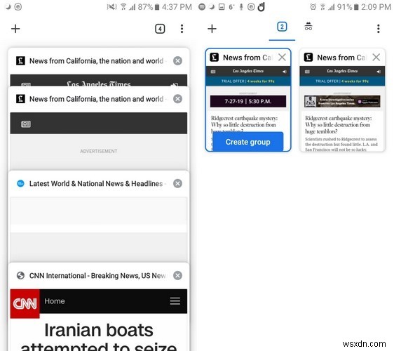 क्रोम में टैब के समूह कैसे बनाएं - Android 