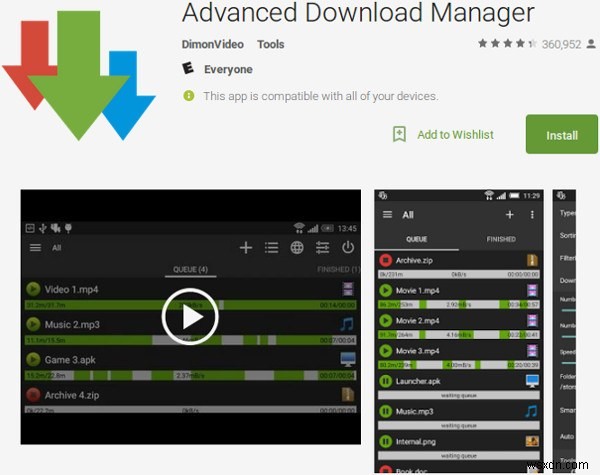 Android के लिए सर्वश्रेष्ठ डाउनलोड प्रबंधकों में से 4 