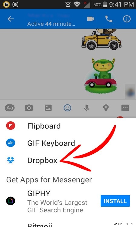 फेसबुक मैसेंजर में ड्रॉपबॉक्स फाइल कैसे भेजें 