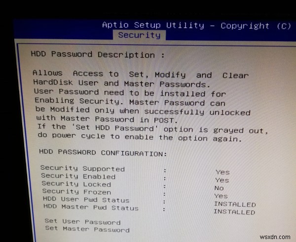पासवर्ड कैसे करें अपनी हार्ड डिस्क को BIOS/UEFI से सुरक्षित रखें 