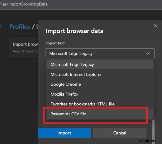 Microsoft Edge का उपयोग करके पासवर्ड आयात/निर्यात कैसे करें
