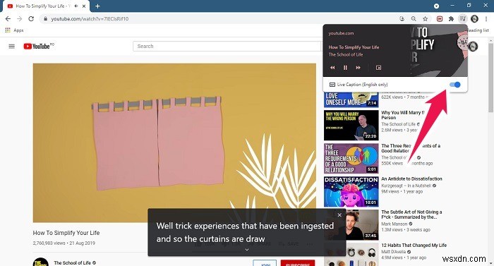 डेस्कटॉप के लिए Chrome में वीडियो के लिए लाइव कैप्शन कैसे सक्षम करें