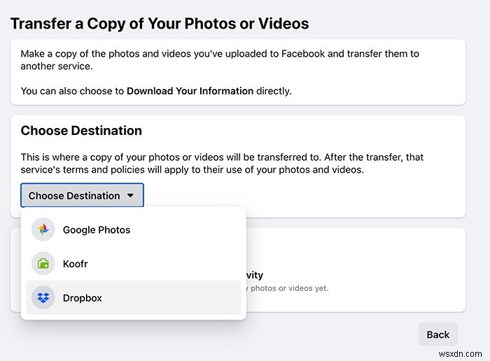 फेसबुक फोटो को ड्रॉपबॉक्स और गूगल फोटोज में कैसे ट्रांसफर करें 
