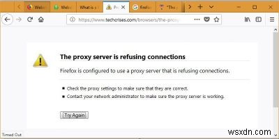 फ़ायरफ़ॉक्स प्रॉक्सी सर्वर कनेक्शन इनकार त्रुटि को कैसे ठीक करें 