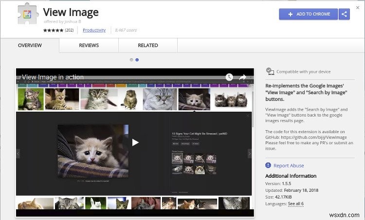 Google छवि खोज में  छवि देखें  बटन को कैसे पुनर्जीवित करें
