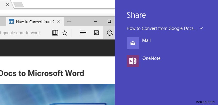 Windows 10 में Microsoft Edge का उपयोग करके वेब सामग्री कैसे साझा करें
