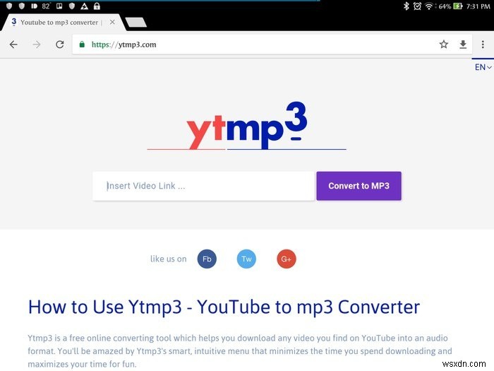 Ytmp3 . के साथ YouTube वीडियो को तुरंत एमपी3 में बदलें 