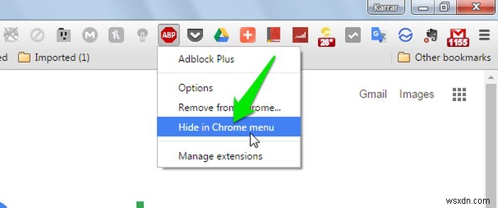 Chrome एक्सटेंशन बटन को अपनी पसंद के अनुसार व्यवस्थित करें