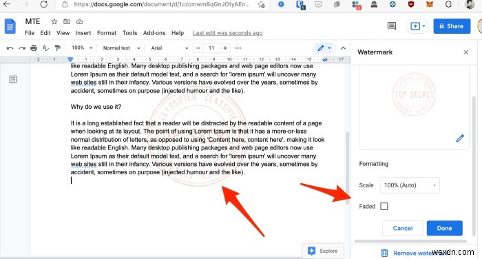 Google डॉक्स में वॉटरमार्क कैसे बनाएं और डालें 