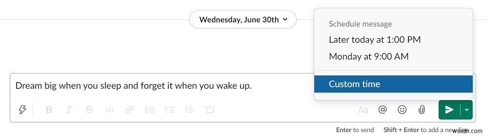 स्लैक मैसेज कैसे शेड्यूल करें