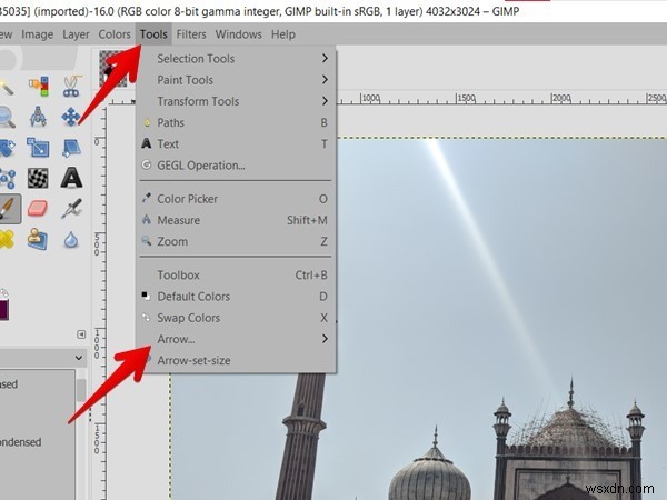 GIMP में तीर कैसे बनाएं 