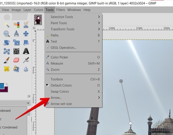 GIMP में तीर कैसे बनाएं 