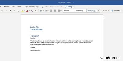 माइक्रोसॉफ्ट वर्ड 365 में ऑडियो कैसे ट्रांसक्राइब करें