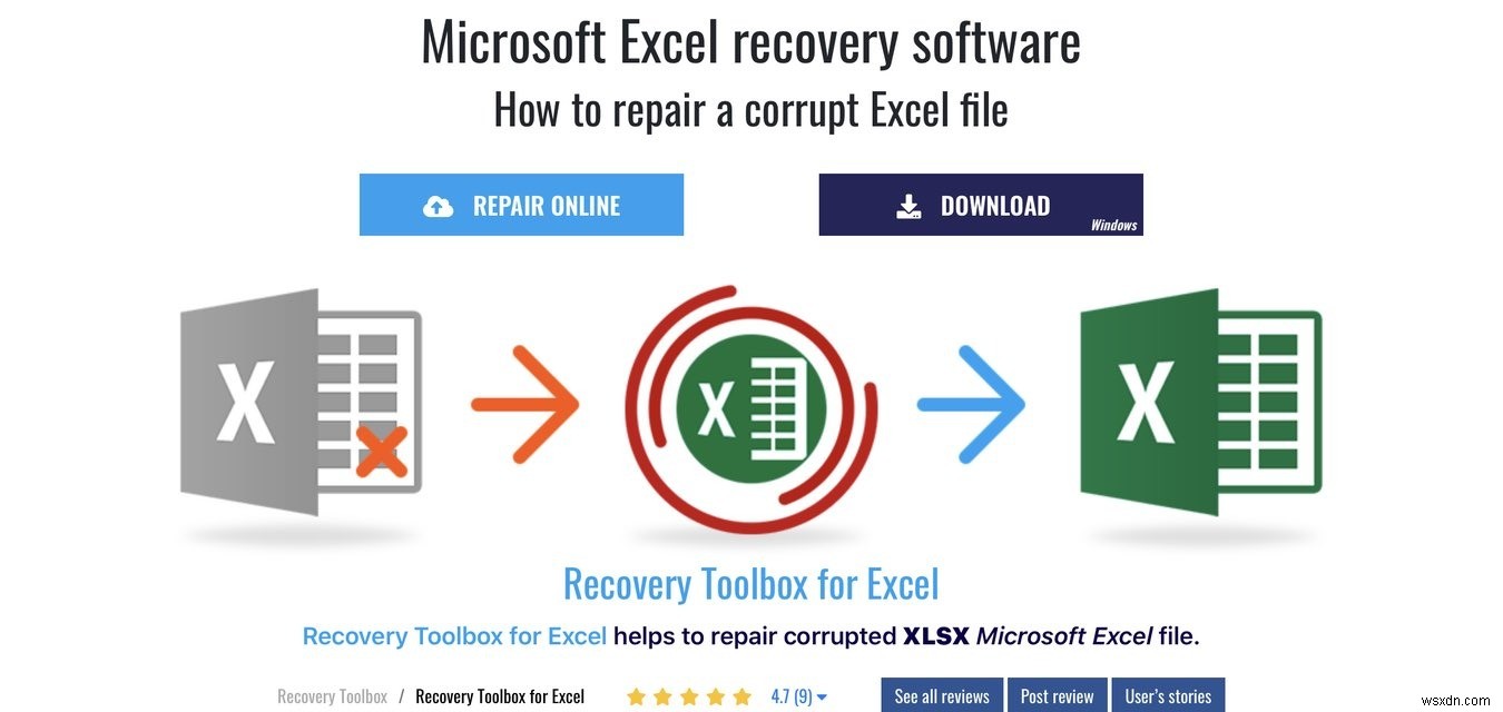 एक्सेल के लिए रिकवरी टूलबॉक्स के साथ क्षतिग्रस्त एक्सेल फाइल को कैसे रिकवर करें 