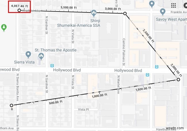 Google मानचित्र में दो बिंदुओं के बीच की दूरी को कैसे मापें 