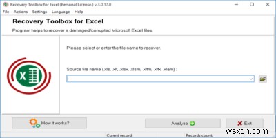 एक्सेल के लिए रिकवरी टूलबॉक्स के साथ क्षतिग्रस्त एक्सेल फाइलों को पुनर्प्राप्त करें 