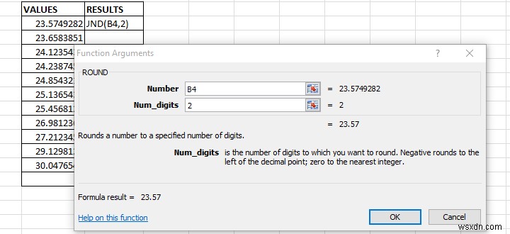 राउंड फ़ंक्शन का उपयोग करके एक्सेल में संख्याओं को कैसे गोल करें 