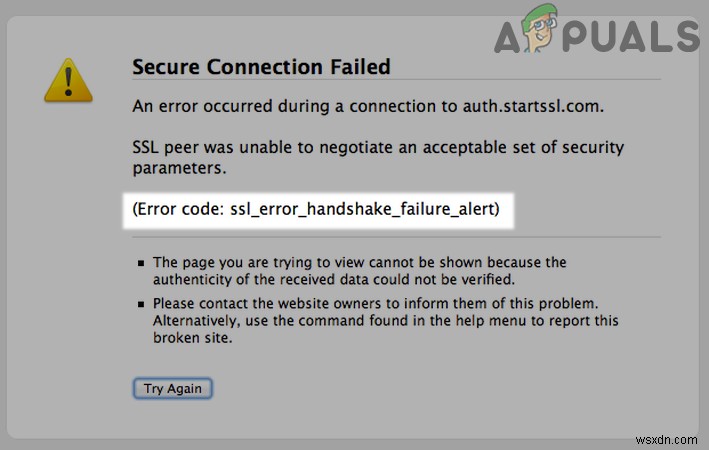 ब्राउज़र में  त्रुटि कोड:ssl_error_handshake_failure_alert  को कैसे ठीक करें? 