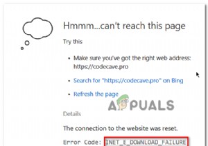 फिक्स:एज और IE 11 में त्रुटि कोड  INET_E_DOWNLOAD_FAILIURE  