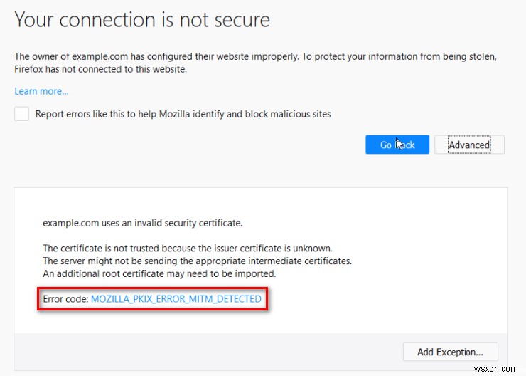 फिक्स:फ़ायरफ़ॉक्स पर MOZILLA_PKIX_ERROR_MITM_DETECTED त्रुटि 