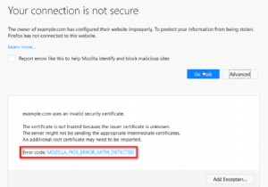 फिक्स:फ़ायरफ़ॉक्स पर MOZILLA_PKIX_ERROR_MITM_DETECTED त्रुटि 