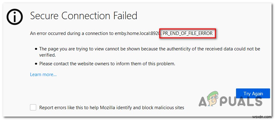 Firefox पर PR_END_OF_FILE_ERROR  सुरक्षित कनेक्शन विफल  को कैसे ठीक करें 